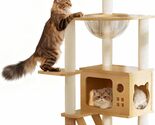 48.8" Cat Scratching Post Tall Wood Cat Tree with Sisal-Covered Scratchi... - $123.00
