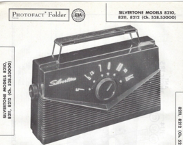 1958 SILVERTONE 8210 8211 8212 Portable AM RADIO Photofact MANUAL Receiv... - $10.88
