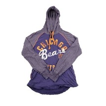 Chicago Bears NFL Lightweight Hooded Long Sleeve Shirt Womens M Blue Gray Pocket - £18.14 GBP