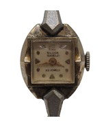 Vintage Black Shield Mechanical Winder Ladies Wrist Watch 10K RGP - £19.34 GBP