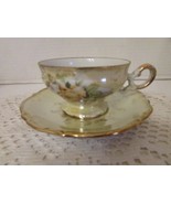 VTG INARCO PORCELAIN TEACUP AND SAUCER JAPAN #E-6141 YELLOW PEARL PEACH ... - $20.30 CAD