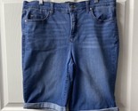 Kim Rogers Cuffed Denim Shorts Womens Plus Size 14 Inseam 10 inch Medium... - $13.74