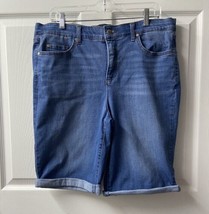Kim Rogers Cuffed Denim Shorts Womens Plus Size 14 Inseam 10 inch Medium... - $13.74