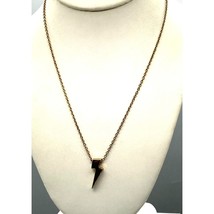 Vintage Lightning Bolt Pendant in Gold Tone on Delicate Chain Necklace - £22.19 GBP