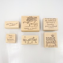 Stampin Up Thanks Sayings Mounted Rubber Stamp Set of 6 Pieces Very Nice - $12.00