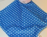 Russ Blue white polka dots Giraffe Baby Security Blanket knotted corners - $19.79