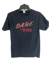 D.A.R.E. To Resist Drugs And Violence Black Short Sleeve T-Shirt Size S - £8.95 GBP