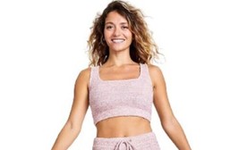 Jenni Womens Fuzzy Knit Crop Top Size 3X Color Withered Rose - £35.97 GBP