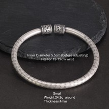 999 Sterling Silver Heart Sutra Men and Women Swastika Retro Buddhist Opening - £101.39 GBP+