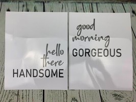 Hello There Handsome Good Morning Gorgeous Print Set Of 2 Bedroom Wall Art - £10.79 GBP