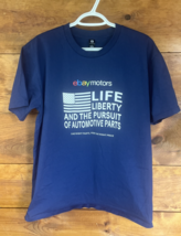 Mens EBAY Motors LOGO Navy Blue Large T-Shirt 100% Cotton - $280.07 MXN