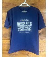 Mens EBAY Motors LOGO Navy Blue Large T-Shirt 100% Cotton - $280.41 MXN