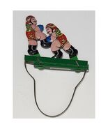 Tin Litho Sumo Wrestlers Hand Squeeze Reversible Toy - $14.25