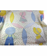 Vtg Sunbonnet Sue &amp; Sam Wedding Ring Floral cheater quilt fabric 55&quot; X 4... - $28.49 CAD