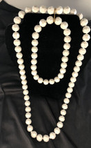 Vintage White faceted Plastic Beads Pull Apart Necklace  - $19.77