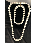 Vintage White faceted Plastic Beads Pull Apart Necklace  - £15.75 GBP