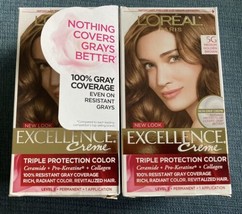 2**L&#39;OREAL EXCELLENCE CREME HAIR COLOR  CONDITIONER 5G MEDIUM GOLDEN BROWN - £14.01 GBP