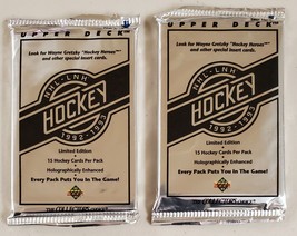 1992-93 Upper Deck Hockey Lot of 2 (Two) Sealed Unopened Packs Wayne Gre... - $13.48