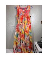 Lasania Womens Made in Canada Hankerchief Sleeveless Dress Watercolors S... - $56.11 CAD