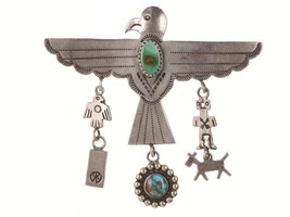 1940&#39;s Native American Bisbee/royston turquoise sterling pin - £222.75 GBP