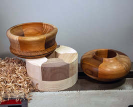 Cherry Maple Walnut Round Bowl Blank for Lathe Turning Woodturning, 6.5&quot; x 3.5&quot; - £60.11 GBP