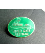RIVER RATS VIETNAM NAVY OVAL PATROL BOAT LAPEL PIN BADGE 1 2/8 INCH - £5.08 GBP
