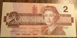 1986 Bank Of Canada Two Dollars 2$ Bank Note - £4.60 GBP