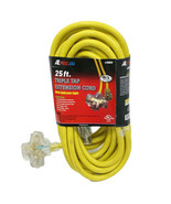 25 Foot Triple Tap 10 Gauge Extension Cord With Indicator Ends 10/3 25 F... - €52,37 EUR