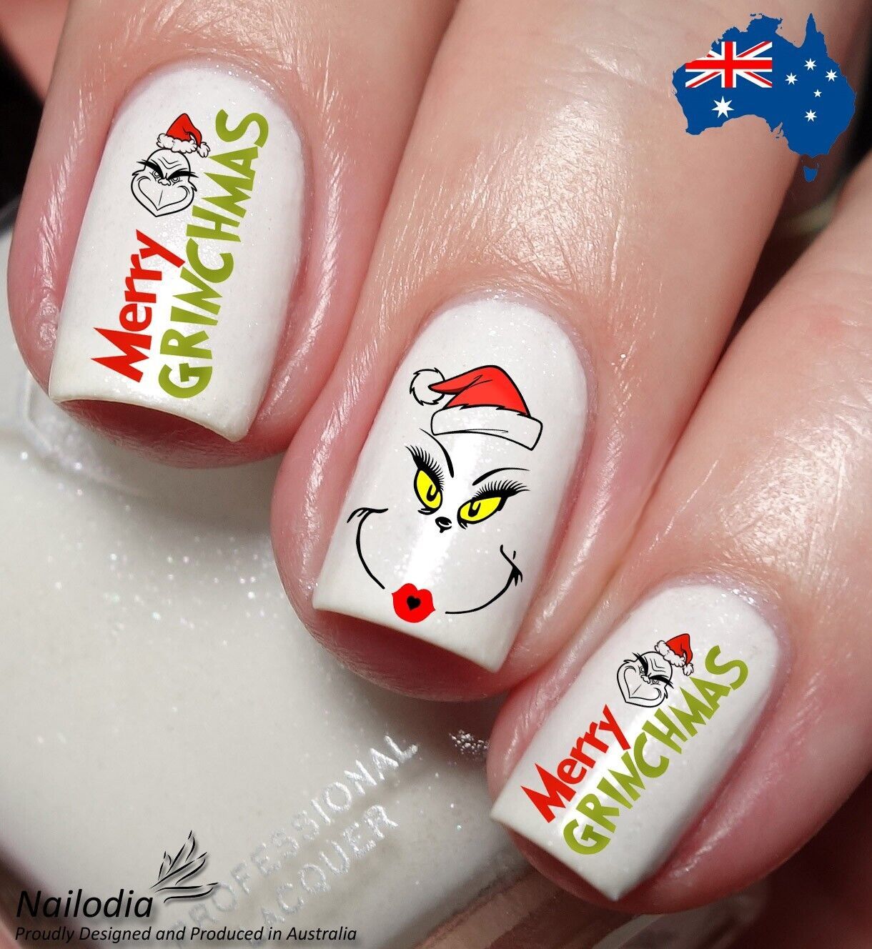 The Grinch Merry Christmas Xmas Nail Art Decal Sticker Water Transfer Slider