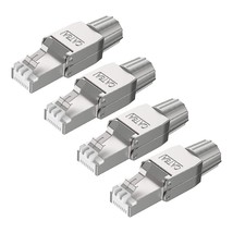 Rj45 Cat6A Connectors Tool-Free Reusable Shielded Ethernet Termination Plugs For - £29.89 GBP