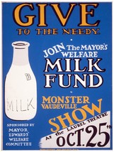 2691.Give to the needy welfare milk fund Poster.Wartime Decorative wall Art. - £12.81 GBP+