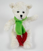 Nwt AMERI-SUISSE White Teddy Bear Christmas Plush B EAN Bag Stuffed Animal - $4.74