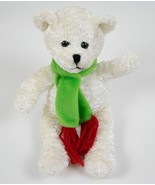 NWT AMERI-SUISSE WHITE TEDDY BEAR CHRISTMAS PLUSH BEAN BAG STUFFED ANIMAL - $6.48 CAD