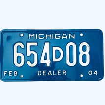 2004 United States Michigan Base Dealer License Plate 654D08 - $16.82