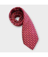 VINEYARD VINES Shep &amp; Ian red/blue whale print silk tie preppy office co... - $469.27 MXN