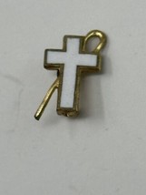 Order White Shrine Of Jerusalem White Cross with Staff Lapel Pin Religious - £6.95 GBP
