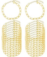Charm Bracelet Blanks Gold Link Chain Paperclip Bulk Lot Wholesale 20pcs - €18,66 EUR