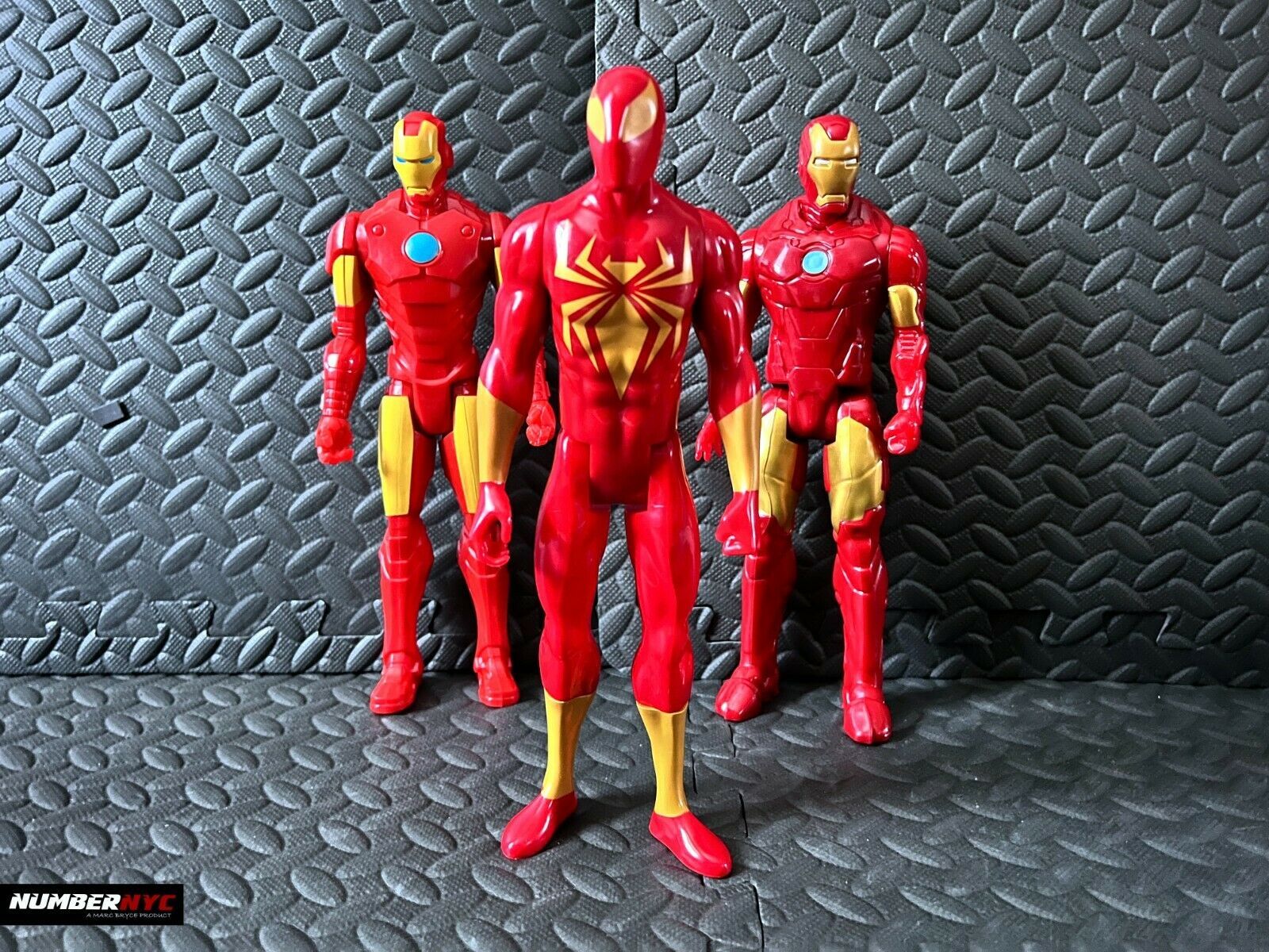 Primary image for 3x Figures 12" Movie & Animated Iron Man + Iron Spider Spider-Man Red Yellow
