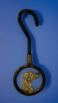 Labrador Dog Antique Fireplace Damper Pull Hook Brass &amp; Iron - $652.10 MXN
