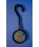 Labrador Dog Antique Fireplace Damper Pull Hook Brass &amp; Iron - $655.92 MXN
