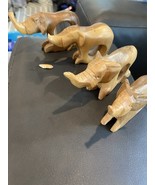 Wooden Elephant Napkin Holder Rings Hand Carved Painted African Safari A... - $15.00