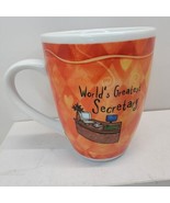 World&#39;s Greatest Secretary Mug Cup History &amp; Heraldry Orange 10 oz Porce... - £8.75 GBP