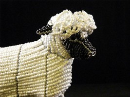 Sheep White Glass Beads Beaded Wire Hand Crafted Beadworx NOS Lamb - $37.57