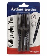 Artline Ergoline Calligraphy Pen With 3 Nib Sizes, Black Colour, Set of ... - $10.00
