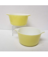 2 PYREX Verde 473 Baking Dishes Vintage Round 1 Quart Casserole Set - $16.83