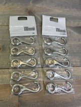2 NEW Ikea Fintorp 5 Metal Hooks SILVER 7 cm 2.75 Inches 002.138.55 (NN) - £15.57 GBP
