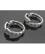 925 Sterling Silver - Sparkling Cubic Zirconia Snake Motif Hoop Earrings... - £43.10 GBP