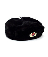 RUSSIAN AUTHENTIC BLACK USHANKA MILITARY HAT WITH SOVIET ARMY EMBLEM - $35.14