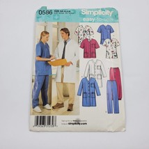 Simplicity Sewing Pattern Cut 0586 Misses Mens Teen Medical Scrubs Size XS-S-Med - £5.49 GBP