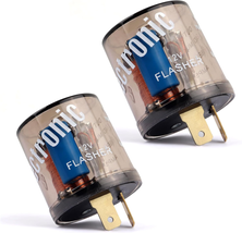 2PCS 12V Flasher Relay,Heavy Duty 2-Pin Turn Signal Relay,Two Prong round Automo - £9.81 GBP